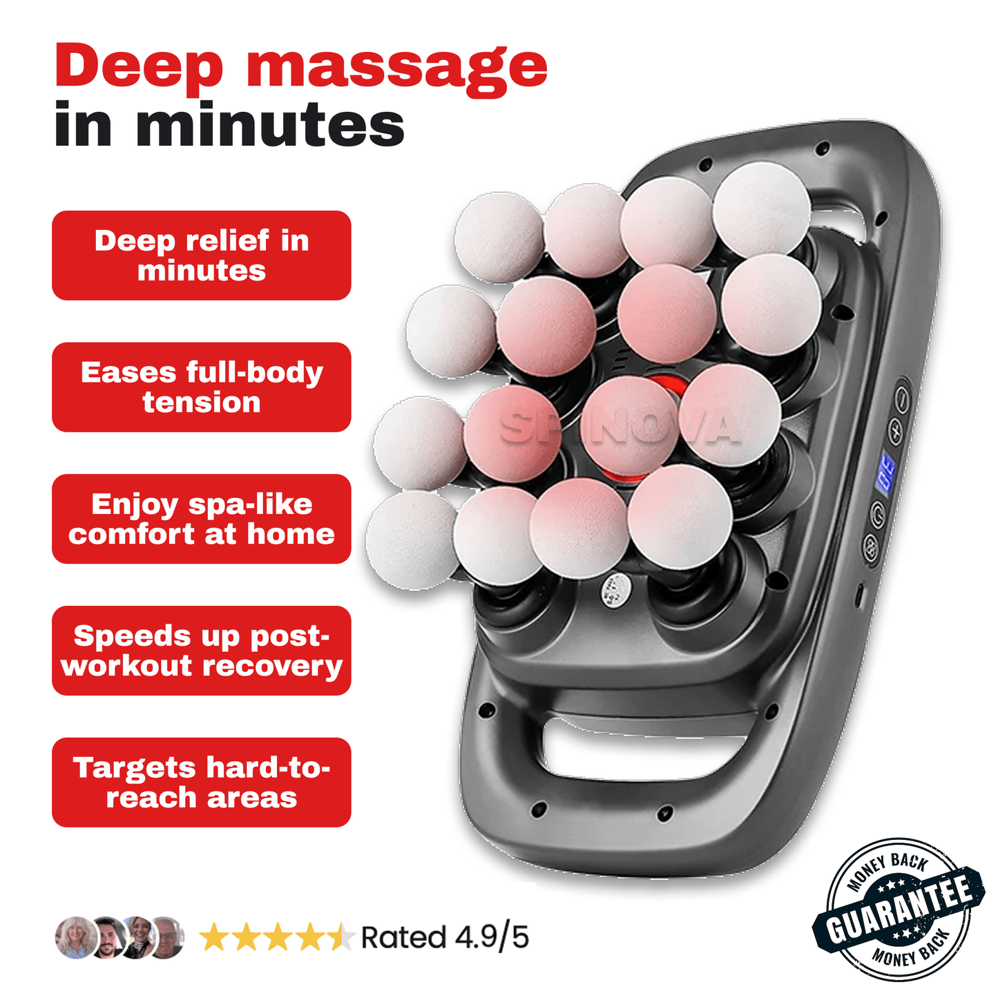 SpinovaRelax+ Full-Body Massager for Deep Relief